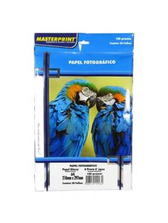PAPEL GLOSSY 180G 20FL A4 302010003 - UN - MASTERPRINT