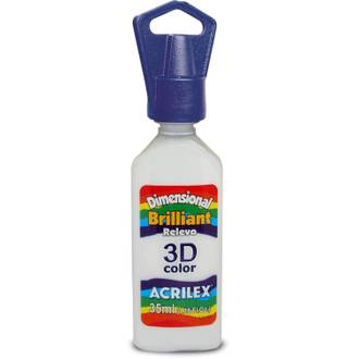 TINTA DIMENSIONAL BRILLIA 35ML 12112  - BRANCO - UN - ACRILEX