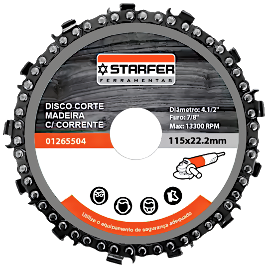 DISCO DE CORTE MADEIRA COM CORRENTE STARFER