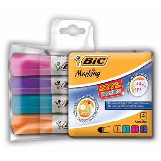 MARCADOR PINCEL QUADRO BRANCO C/4 CORES - UN - BIC