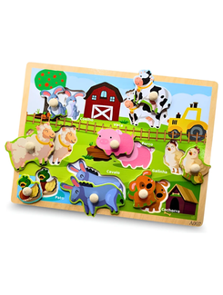 JOGO DE ENCAIXE MADEIRA ANIMAIS - YK1165 - UN - YINS KIDS