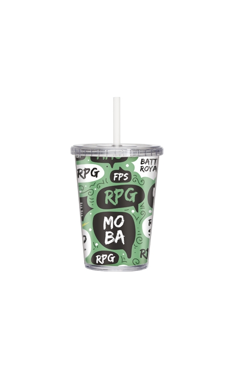 Copo Boccati Duplo 670ml com tampa e canudo (Game)