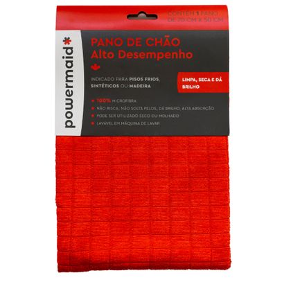 PANO CHAO ALTO DESEMPENHO 70cm x 50cm VERMELHO POWERMAID