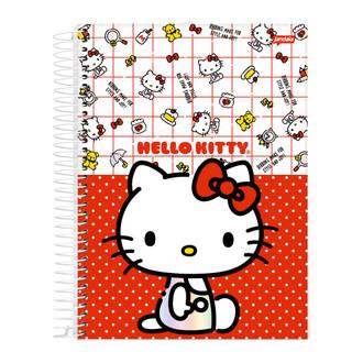 CADERNO UNIV CAPA DURA 10X1 160FLS - HELLO KITTY - PCT 4 - JANDAIA