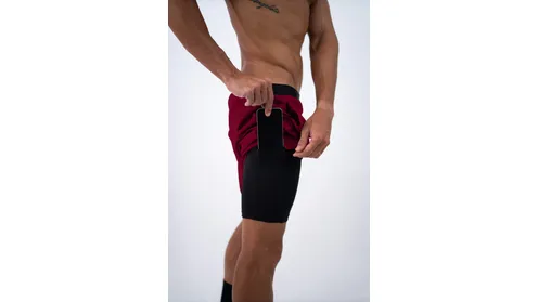Shorts Curto c/Lycra 2 em 1 Bordo Lurk hover