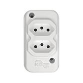 TOMADA BARRA NBR 3P 10A(2x)DUPLA BRANCA TECHNA