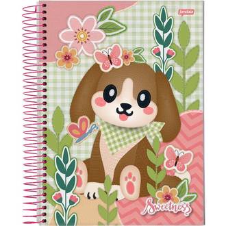 CADERNO 1/4 ESPIRAL CAPA DURA 80FLS - SWEETNESS - UN - JANDAIA