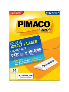 ETIQ INKJET/LASER CARTA 100FL 6180 - 25X66 - UN - PIMACO