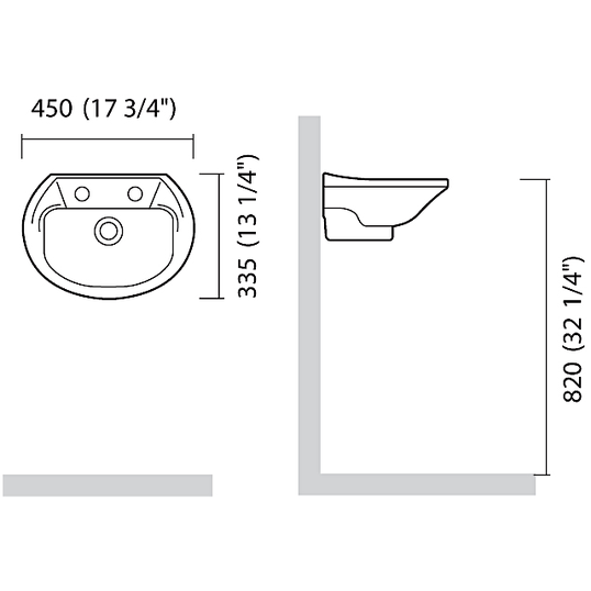 LAVATÓRIO SUSPENSO DIAMANTINA ICASA 46 X 34CM IL71 00 BRANCO