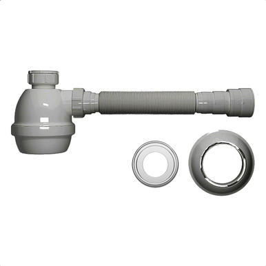 SIFÃO TUBO EXTENSÍVEL COM COPO UNIVERSAL ABS CROMADO BLUKIT