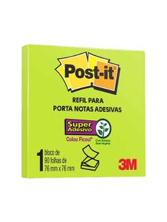 POST IT REFIL ADESIVO 90F - 76X76 - LIMAO - UN - 3M