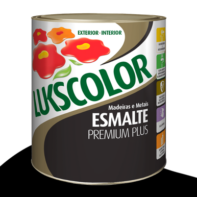 ESMALTE SINTÉTICO LUKSCOLOR BASE SOLVENTE ALTO BRILHO PRETO 0.9L