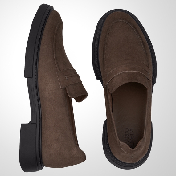 MOCASSIM MASCULINO GRAVATA CAMURÇA MARROM RICARDO ALMEIDA