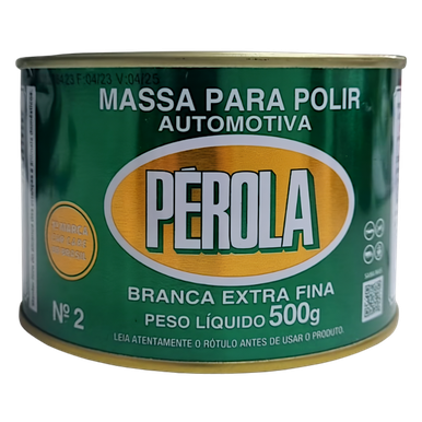MASSA PARA POLIR AUTOMOTIVA PÉROLA EXTRA FINA BRANCA 500G
