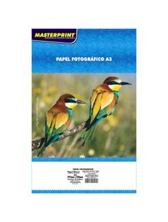 PAPEL GLOSSY ADESIVO 130G 20FL A3 - 302050007 - UN - MASTERPRINT