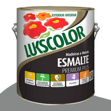 ESMALTE SINTÉTICO LUKSCOLOR BASE SOLVENTE ALTO BRILHO CINZA MEDIO 3.6L