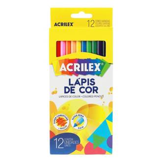LAPIS DE COR HEXAGONAL 12 CORES - C/12 - CX 06 - ACRILEX