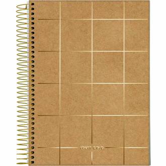 CADERNO COLEGIAL CAPA DURA 1X1 80FLS - KRAFT GOLD - UN - JANDAIA
