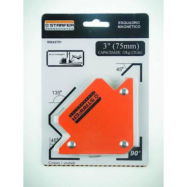 ESQUADRO MAGNÉTICO STARFER 75 MM
