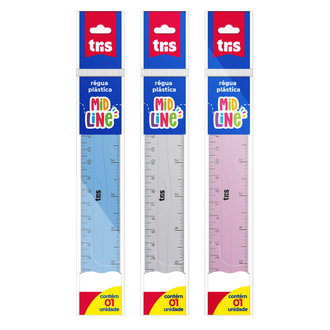 REGUA PLASTICA 15CM MIDLINE - 909848 - UN - TRIS