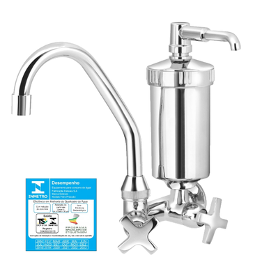 TORNEIRA PARA PIA COM FILTRO ABS 1/4 VOLTA ALFA ESTEVES CROMADO