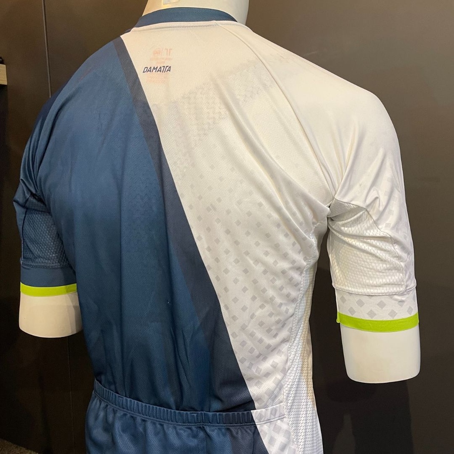 Camisa Damatta Bike Branca E Azul