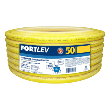 ELETRODUTO CORRUGADO FORTLEV - AMARELO 25 MM ROLO 50 M 25 MM ROLO 50 M