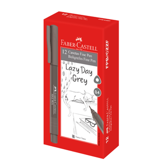 CANETA FINE PEN 0,4MM - COLORS - CINZA - CX 12 - FABER