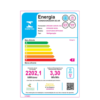 AR CONDICIONADO SPLIT HW ON/OFF  AIRVOLUTION 30000 BTUS FRIO 220V  - BRANCO - UN - SPRINGER MIDEA