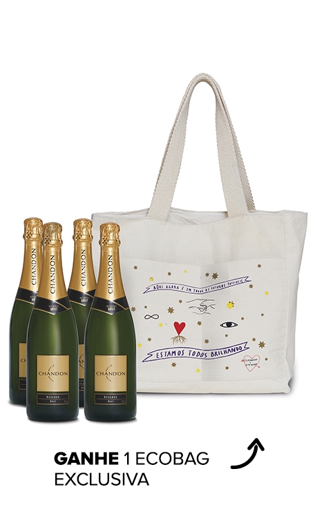 Kit 4 garrafas Chandon 750ml + Chandon Ecobag