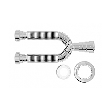 SIFÃO TUBO EXTENSÍVEL UNIVERSAL DUPLO ABS CROMADO BLUKIT