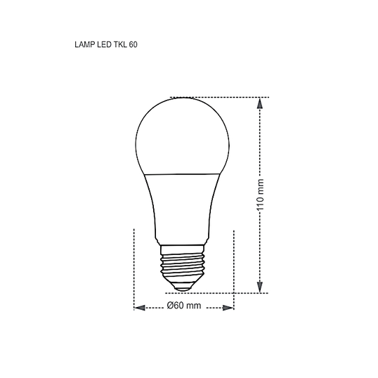 LÂMPADA LED COMPACTA TASCHIBRA LUZ BRANCA 6500K TKL 60 - 9W BIVOLT