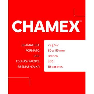 BLOCO CHAMEX NOTES 75G 300FLS  - CX 30 - CHAMEX