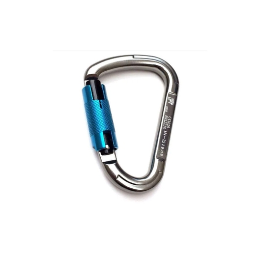 MOSQUETÃO ALUMINIO HMS TRAVA AUTOMATICA 25KN SIDEUP CINZA/AZUL