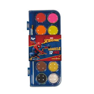 AQUARELA EM PASTILHA C/PINCEL C/12 CORES - HOMEM ARAN - 4726 - PCT 10 - DAC