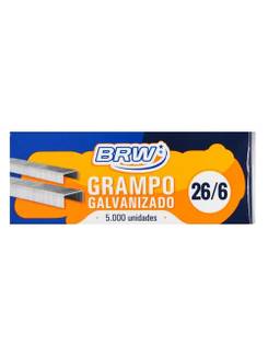 GRAMPO GALVANIZADO 26/6 C/5000 - GR1000 - UN - BRW