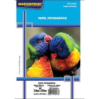 PAPEL GLOSSY 150G 50FL A4 302010057 - UN - MASTERPRINT