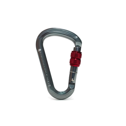 MOSQUETÃO ALUMINIO HMS TRV ROSCA 25KN SIDEUP CINZA/VERMELHO