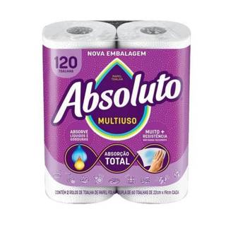 PAPEL TOALHA FOLHA DUPLA C/2 60FLS - UN - ABSOLUTO