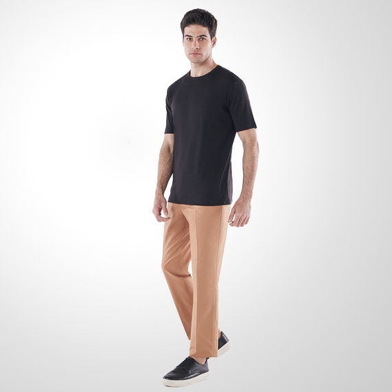 CAMISETA RICARDO ALMEIDA PIMA INTERLOQUE GOLA CRUZADA PRETA