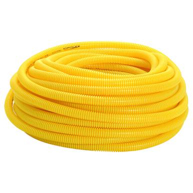 ELETRODUTO CORRUGADO PVC AMARELO AMANCO 20 MM ROLO 50 M