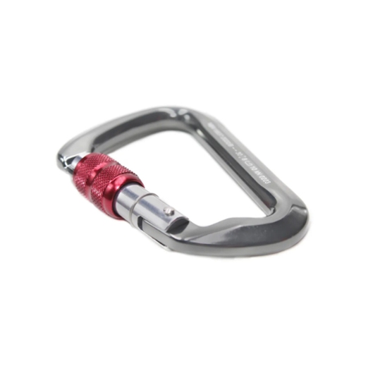 MOSQUETÃO ALUMINIO D TRV ROSCA CURVO 30KN SIDEUP CINZA/VERMELHO