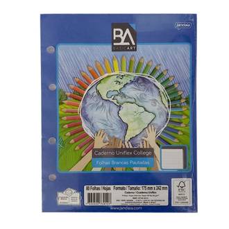 MONOBLOCO COLEGIAL 4FUROS 80FLS / 73010-88 - BASIC ART - UN - JANDAIA
