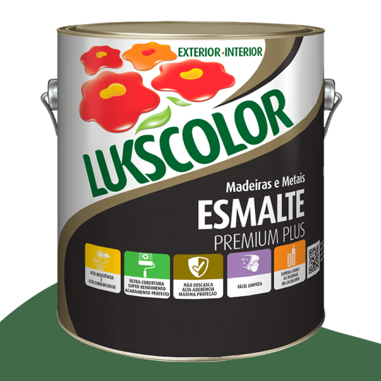 ESMALTE SINTÉTICO LUKSCOLOR BASE SOLVENTE ALTO BRILHO VERDE FOLHA 3.6L