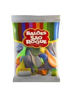 BALAO 9 LISO C/50 SORTIDO - UN - SAO ROQUE