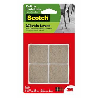 FELTRO MARROM QUADRADO GRANDE 38X4 C/4 - HB004262653 - UN - 3M