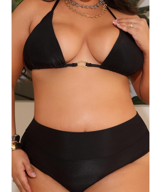 BIQUÍNI CORTININHA ORGANIC CALCINHA TALA PRETO COLEÇÃO BEACH CURVE