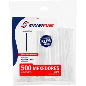 MEXEDOR DESCARTAVEL SLIM 11CM C/500 - CRISTAL - UN - STRAWPLAST