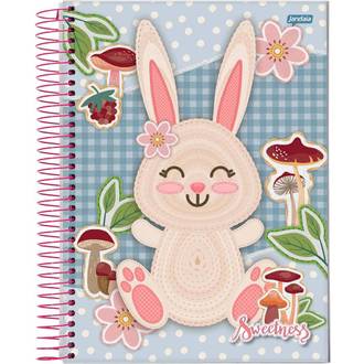 CADERNO 1/4 ESPIRAL CAPA DURA 80FLS - SWEETNESS - UN - JANDAIA