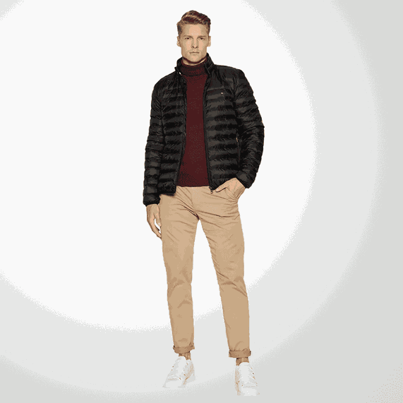 JAQUETA MASCULINA ACOLCHOADA TÉRMICA PRETA TOMMY HILFIGER